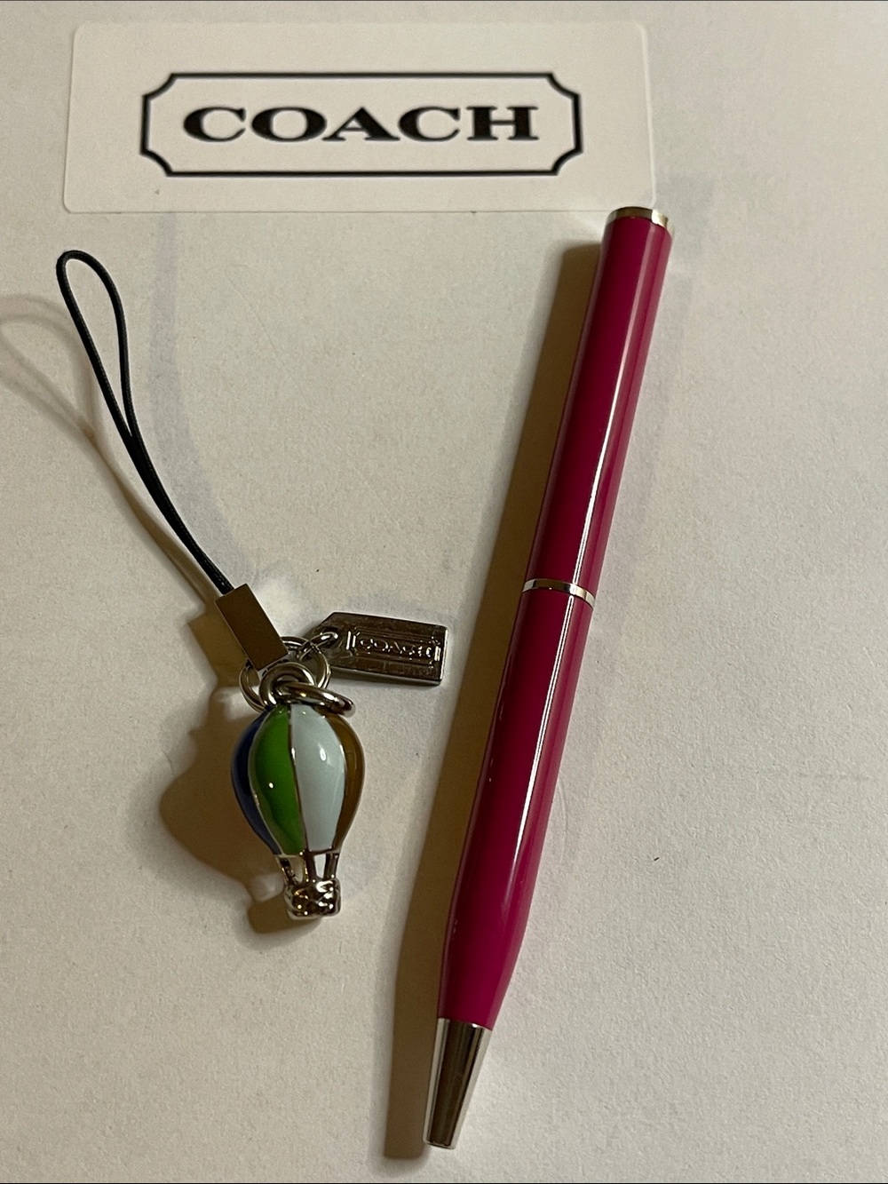COACH RARE Legacy Hot Air Balloon Charm Keychain - Multicolor
